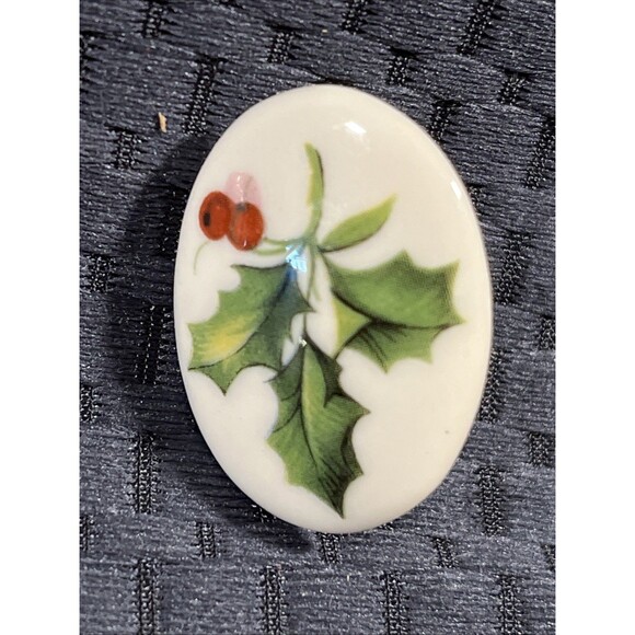 Christmas  Vintage Colorful Painted Glazed Ceramic Button Earrings Post Backs - Picture 3 of 4